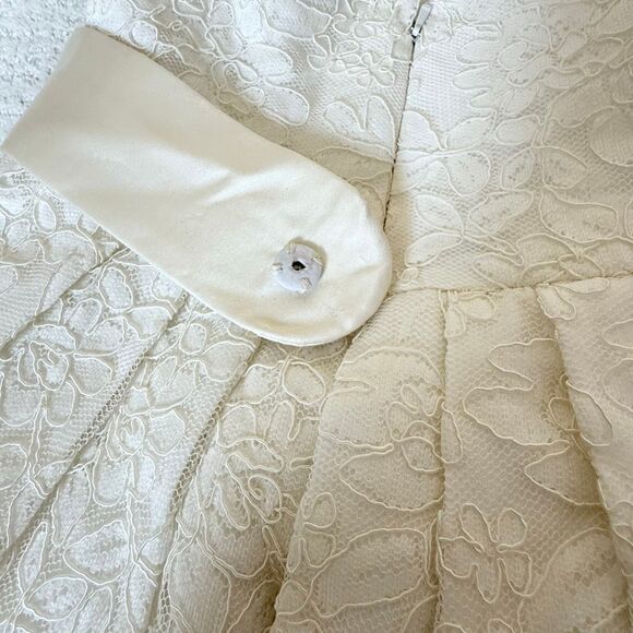 Legends by Romona Keveza 100% Silk Lace Overlay Strapless Wedding Gown Short Kne - Picture 9 of 16